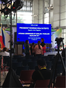 Waiting for President Duterte to arrive. He actually got to the venue at 7pm and was hounded by the media, hence the lack of a clear photo.